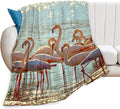Flamingo Blanket Flamingo Gifts for Girls Boys Woman Kids Lover Ocean Coastal Throw Blankets Soft Blanket Warm Fleece Flannel Plush Blankets for Bed Sofa Couch 40"x50"