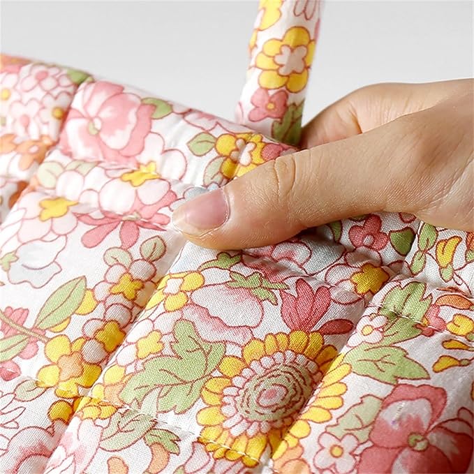 Boho Fabric Storage Basket, Collapsible Floral Laundry Nursery Hamper, Portable Folding Organizer Bin for Home Office Picnic Clothes Toys Books Sundries Storage (Floral 3)