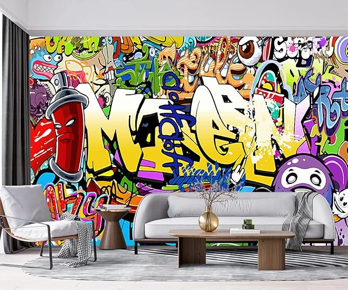 -Nursery Color Graffiti Abstract Letters Bedroom Wallpaper XT16 M 140" x 91"