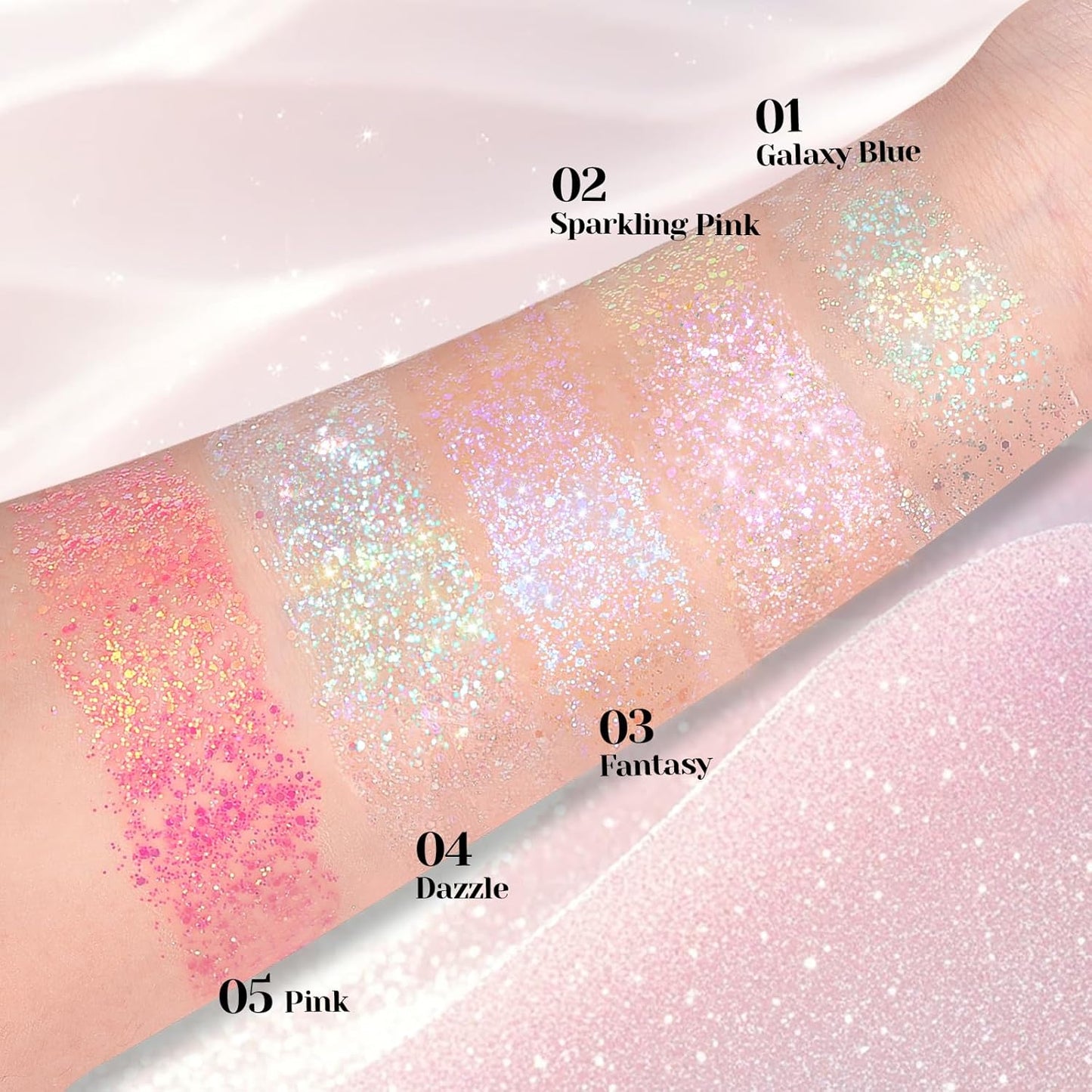 DAGEDA Roll-on Body Glitter,Holographic Eye Face Hair Glitter Gel for Festival Outfit Mermaid Accessories,Chameleon Color Body Shimmer Makeup Rave Outfits Accessories for Women 50ml(Fantasy)