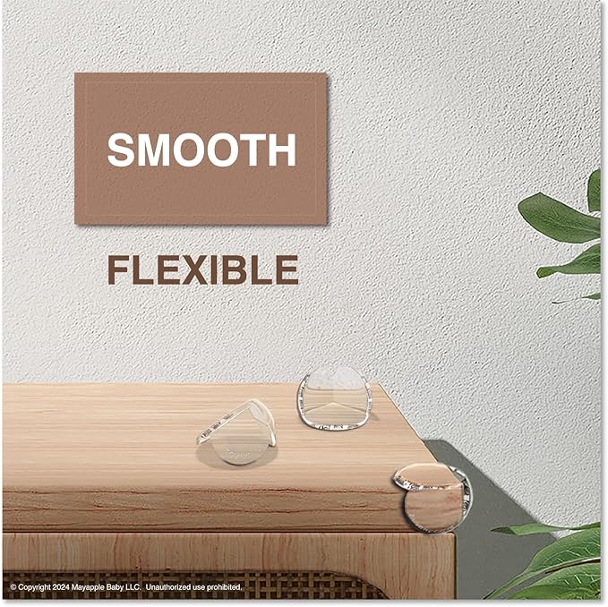 Roving Cove Clear Corner Protector, Pre-Taped 3M Adhesive, Easy-to-Peel Tab, No Odor, No Residue, Baby Proofing Furniture Safety Bumper Guards, Pack of 8