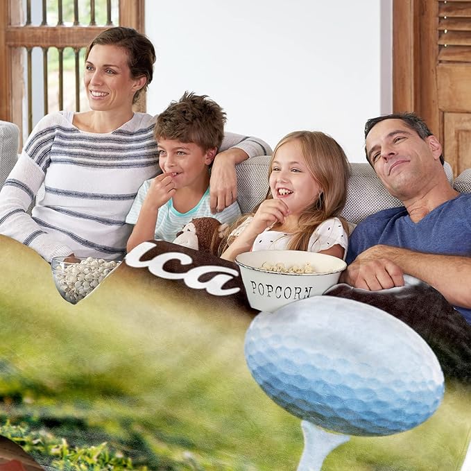 Personalized Golf Blanket Name and Number: Custom Golf Throw Blankets Super Soft Flannel Customized Name Softball Gifts for Kids Boys Girls Women Men Golf Lover(40" x 50" for Kids)