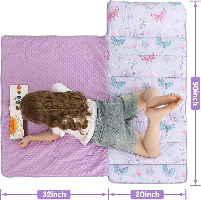 Viviland Toddler Kid Nap Mat for Preschool, Slumber Bag with Pillow and Blanket, Daycare Sleeping Bag Kindergarten Sleep Mat