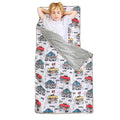 Viviland Toddler Nap Mat with Pillow and Minky Blanket,Rolled Large Sleeping Mat for Boys, Kids Slumber Bag Nap Mat for Preschool, Daycare, Kindergarten, Travel Camping - Monster Truck