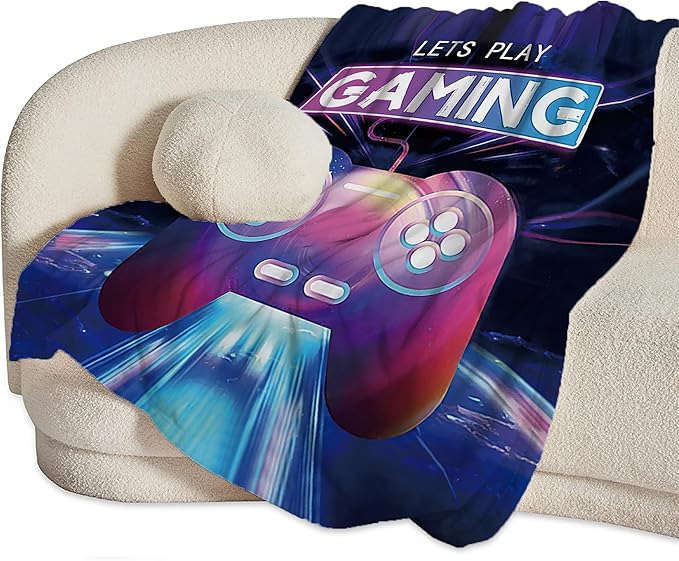 Game Blanket Game Gifts for Girls Boys Woman Kids Play Game Lover Throw Blankets Soft Blanket Warm Fleece Flannel Plush Blankets for Bed Sofa Couch 60"x80"