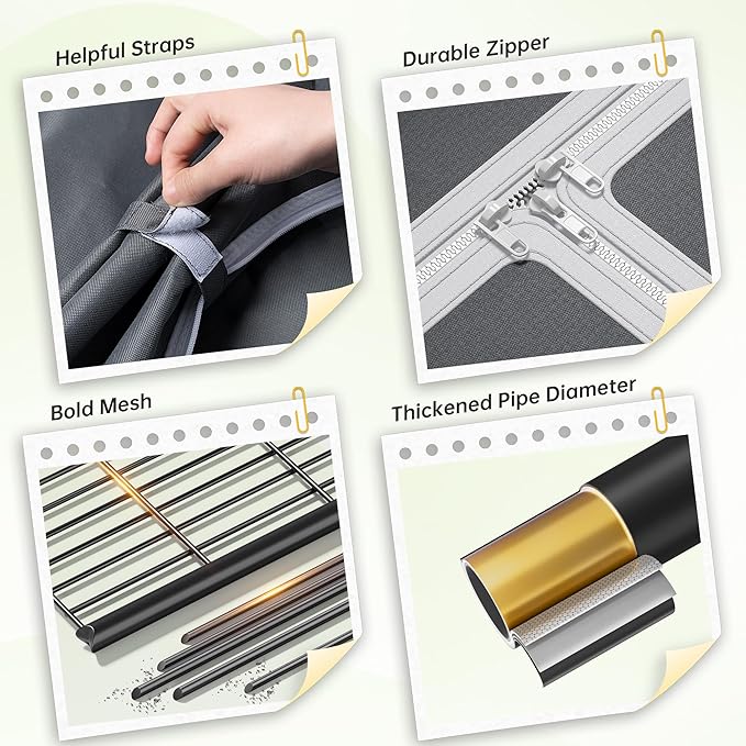 Raybee Clothes Rack with Cover Heavy Duty Clothing Racks for Hanging Clothes Adjustable Metal Portable Closet for Bedroom 77.9" W x 15.7" D x 76.8" H Black