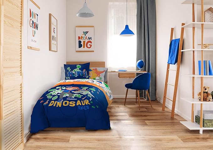 Sunny Side Up Kids Comforter Set Includes Sheets and Pillow Covers - Soft and Cozy Bed Set for Stylish Room Decor, Blue - Blippi, 7 Piece Full Bedding