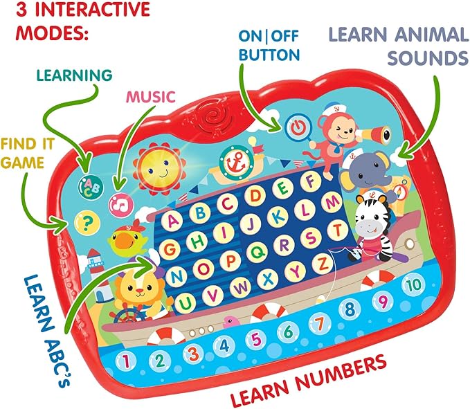 Learning Tablet for Toddlers 1-3 - Educational ABC Toy to Learn Alphabet, Number, Music & Words - Early Development Electronic Learning & Activity Game, Suitable for 1 2 3 Year Old Boys & Girls