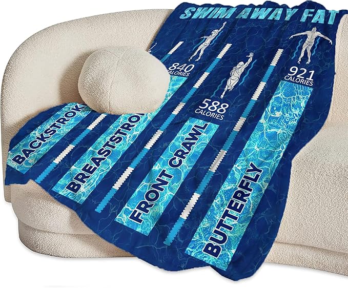Swimming Blanket Swim Gifts for Girls/Swimmer Sport Throw Blankets Soft Blanket Warm Fleece Flannel Plush Blankets for Bed Sofa Couch 50"x60"