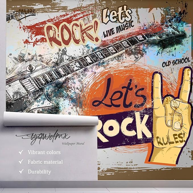 -Vintage Graffiti Hand-Painted Wall Bedroom Mural XT17 S 100" x 65"