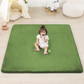 1.3" Thick Baby Floor Play Mat 50x50, Basic Padded Foam Mat for Tummy Time Crawling, Non Slip Cushioned for Babies Toddlers Infants Kids (Olive)
