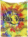 Personalized Softball Kids Blanket with Name and Number - Custom Sport Bed Blankets Gift for 0-3 Months Baby Essential - Super Warm and Comfortable 30x40inch