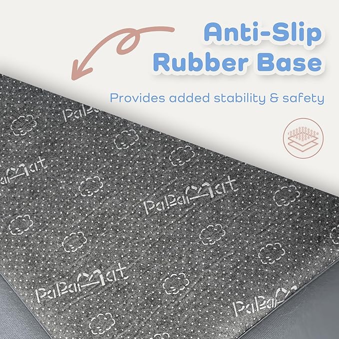 1.3" Thick Baby Floor Play Mat 50x50, Basic Padded Foam Mat for Tummy Time Crawling, Non Slip Cushioned for Babies Toddlers Infants Kids (Light Grey)