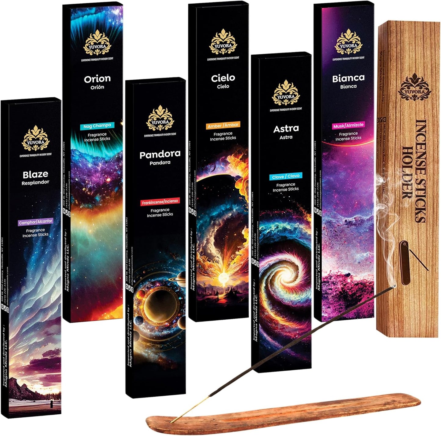 Aromatic Incense Sticks Gift Set – 120 Natural & Non-Toxic Incense Sticks | 6 Soothing Scents | Home, Meditation, Relaxation & Yoga | Free Incense Holder | Inciensos - Gifts for Women