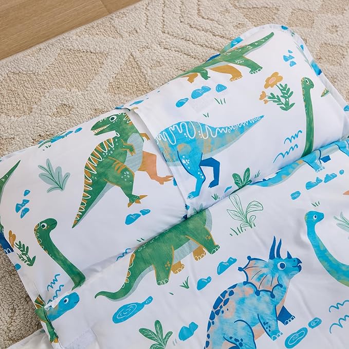 DJY Toddler Nap Mat,Kid Slumber Bag with Removable Pillow & Minky Blanket,Soft Sleeping Mat Perfect for Daycare,Preschool,Kindergarten,Travel