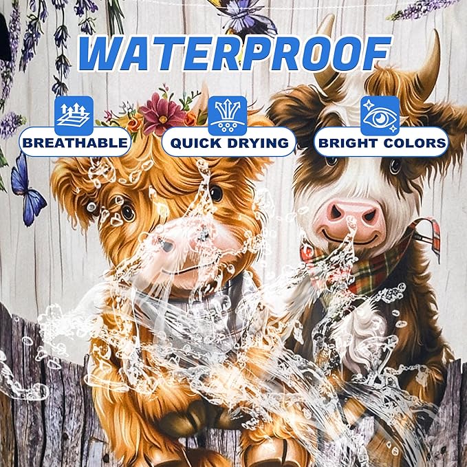 Highland Cow Laundry Basket Cute Calf Oxford Cloth Laundry Hamper With Handle Foldable Portable Clothes Storage Basket 18.9 X 16.5 Inch Storage Bag For Laundry Room/Bathroom/Bedroom/Dormitories