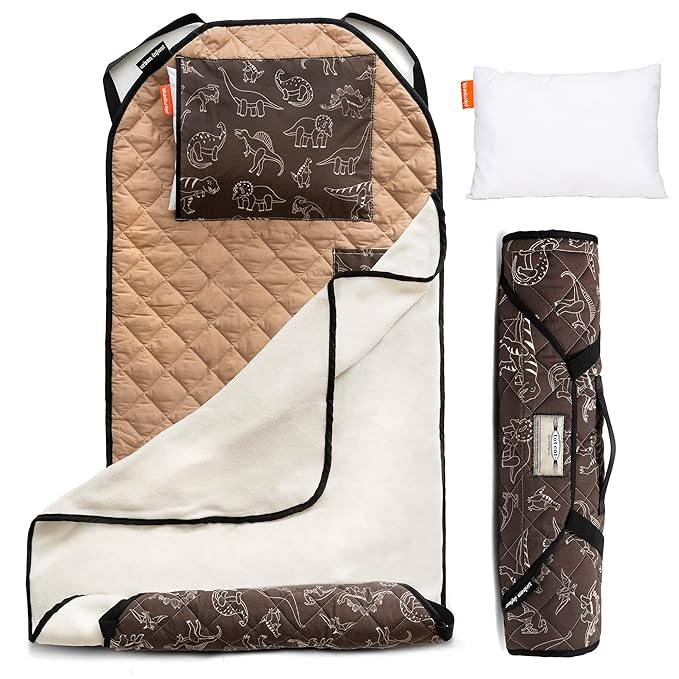 Personalized Tot Cot Kids Nap Mat - Toddler Preschool Daycare Bedding Cover with Blanket and Pillow - Ages 2 Yrs to 5 Yrs