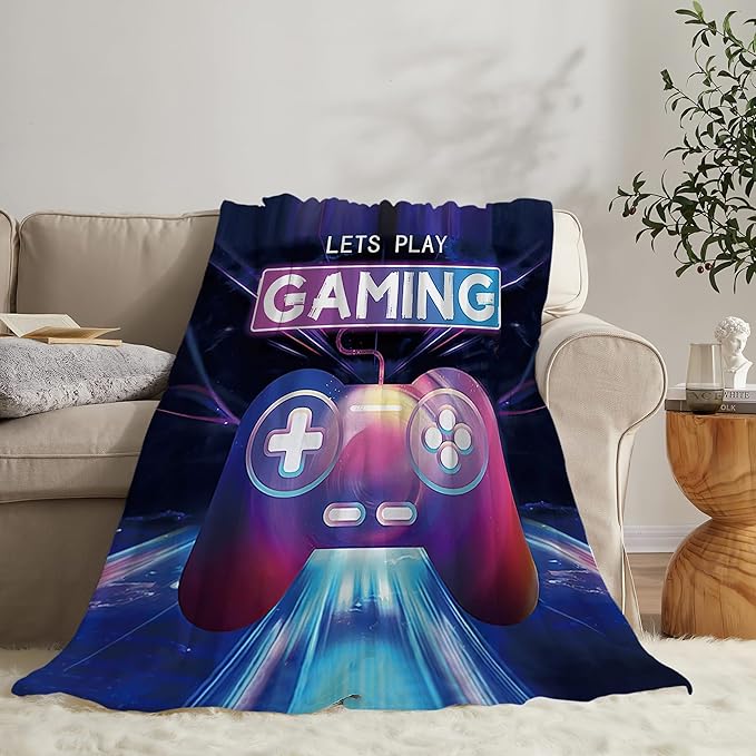Game Blanket Game Gifts for Girls Boys Woman Kids Play Game Lover Throw Blankets Soft Blanket Warm Fleece Flannel Plush Blankets for Bed Sofa Couch 60"x80"