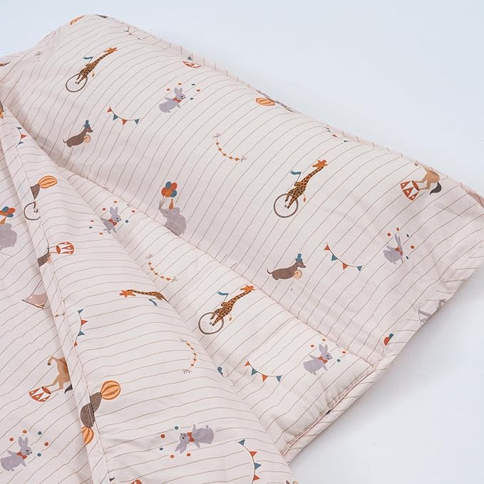 Organic Toddler Nap Mat – 100% Cotton Kids Washable Sleeping Mat & Detachable Pillow – Sleeping Bag with Soft 1.5” Pad – Ideal Nap Mat for Daycare, Preschool, & Sleepovers