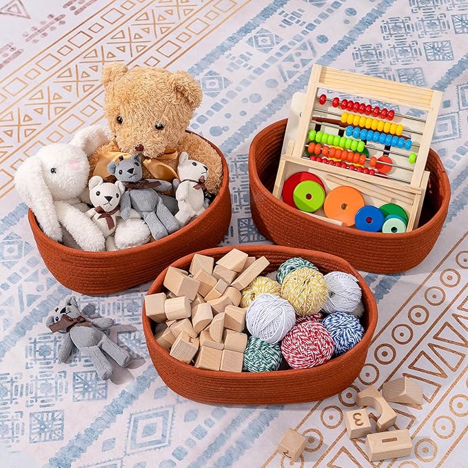 CubesLand Toys Closet Storage Organizer Baskets Bins for Cube Ogranizer/Shelving,Woven Basket for Organizing,Decor Basket for Living Room,Bedroom,Perfect for Pet Toy&Food Storage,2pack Brick Red