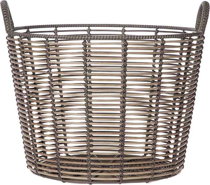 76QT rattan woven basket, withhandle, extra-large storagebasket, suitable for all areas ofthe home