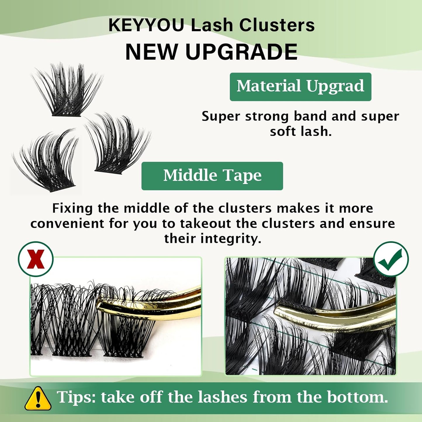 Lash Clusters 96pcs Individual Lashes D Curl 18mm Eyelash Clusters KEYYOU Volume Wispy Lash Extension Soft&Comfortable Easy DIY at Home(Y22,D-18mm)