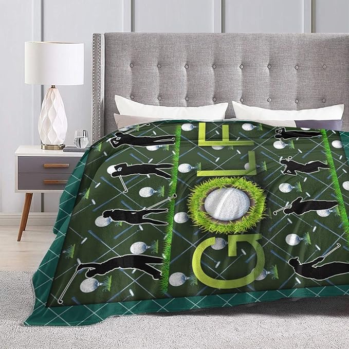 Golf Blanket Golf Throw Blanket Gifts for Golfer Man Woman Girls Boys Super Soft Flannel Lightweight Fluffy Plush Fuzzy Fleece Golfing Decor Blanket for Bed Sofa Bedding 50"X60"