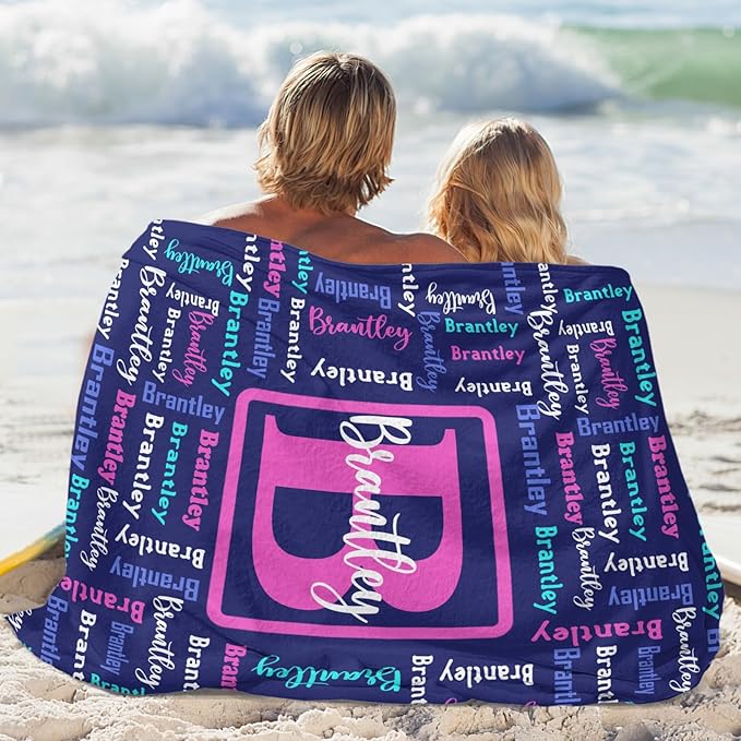 Dr.TOUGH Name Blanket Personalized Blanket for Adult Kids Flannel Customized Personalized Blankets and Throws