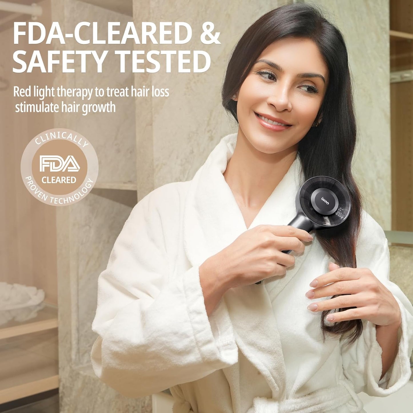 Breo Scalp 3L Laser Hair Growth Comb with 650nm Infrared Technology, 360° Scalp Massager, Waterproof Design, Effective Scalp Stimulation and Hair Regrowth