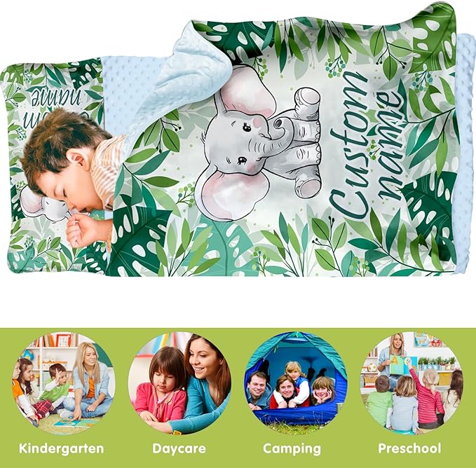 Personalized Toddler Nap Mats for Preschool, Custom Name Kids Sleeping Bag for Daycare, Roll Up Sleeping Mat with Removable Pillow and Soft Dot Minky Blanke for Boys Camping Travel