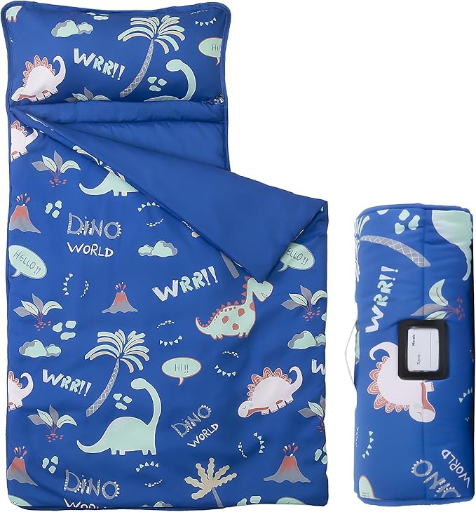 MORAIS Toddler Nap Mat with Pillow and Blanket, 52" x 20" Lightweight and Soft Nap Mat for Preschool, Daycare, Travel Sleeping Bags