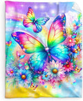 Butterfly Throw Blankets for Girls, Throw Gift for Kids Teens Adults Butterfly Lovers 60x80 Inches Soft Warm Lightweight Blanket for Sofa Couch Living Room Bed