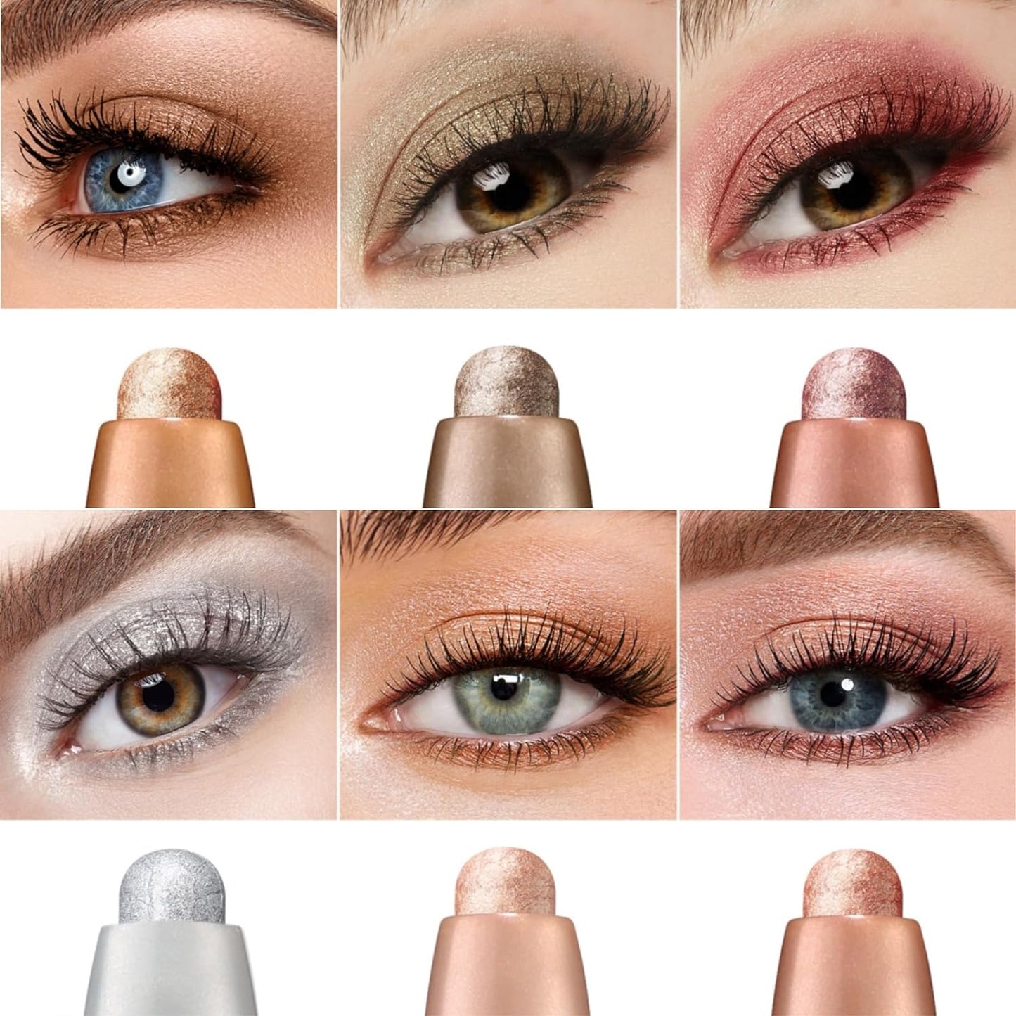 Jolilab Eyeshadow Stick Set, 8 Colors Matte Professional Bright-Colored Contouring and Highlight Eyeshadow Stick, Cream Waterproof Long Lasting High Pigmented Eye Shadow. (2, 05+07)