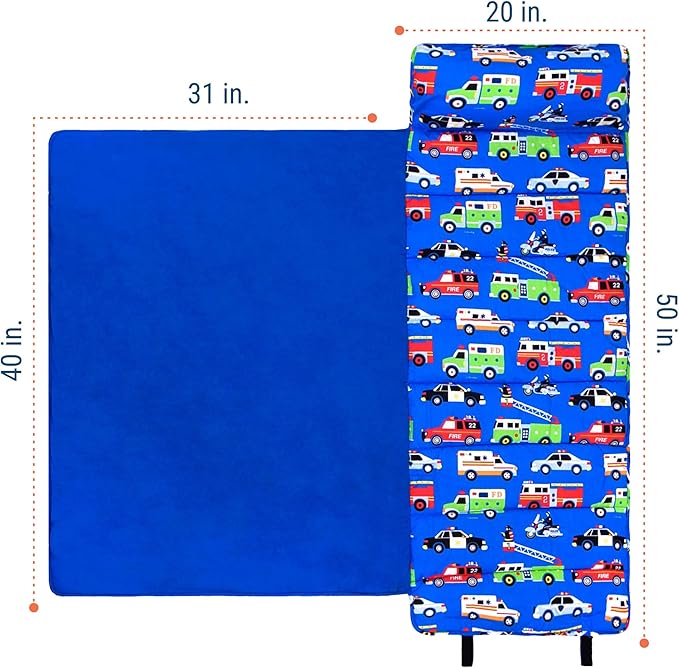 Wildkin Kids Original Nap Mat – Cozy Kids Sleep Mat with Pillow, Ideal for School & Travel - Heroes