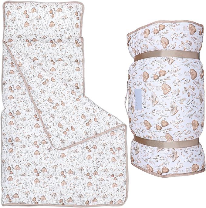 Morxy Toddler Nap Mat with Pillow & Blanket Large Portable Roll Up Nap Mats with Name Tag- Thick Kids Sleep Mat for Daycare, Preschool Travel and Camping for Age 3 and up