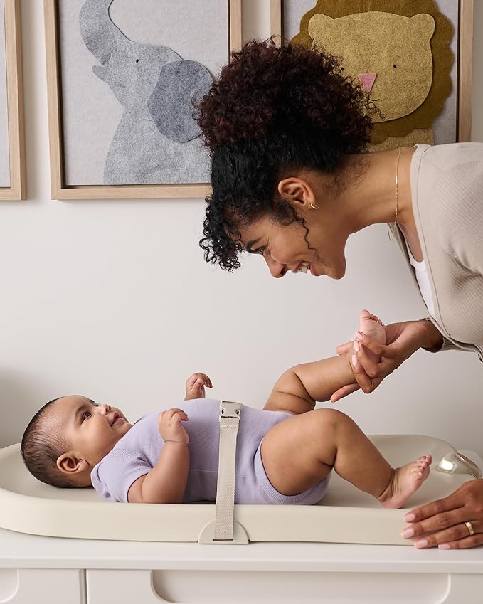 Skip Hop Baby Changing Pad Nursery Style Light-Up Wipeable and Contoured with Cushioned Foam Fits Standard Changing Tables Oat