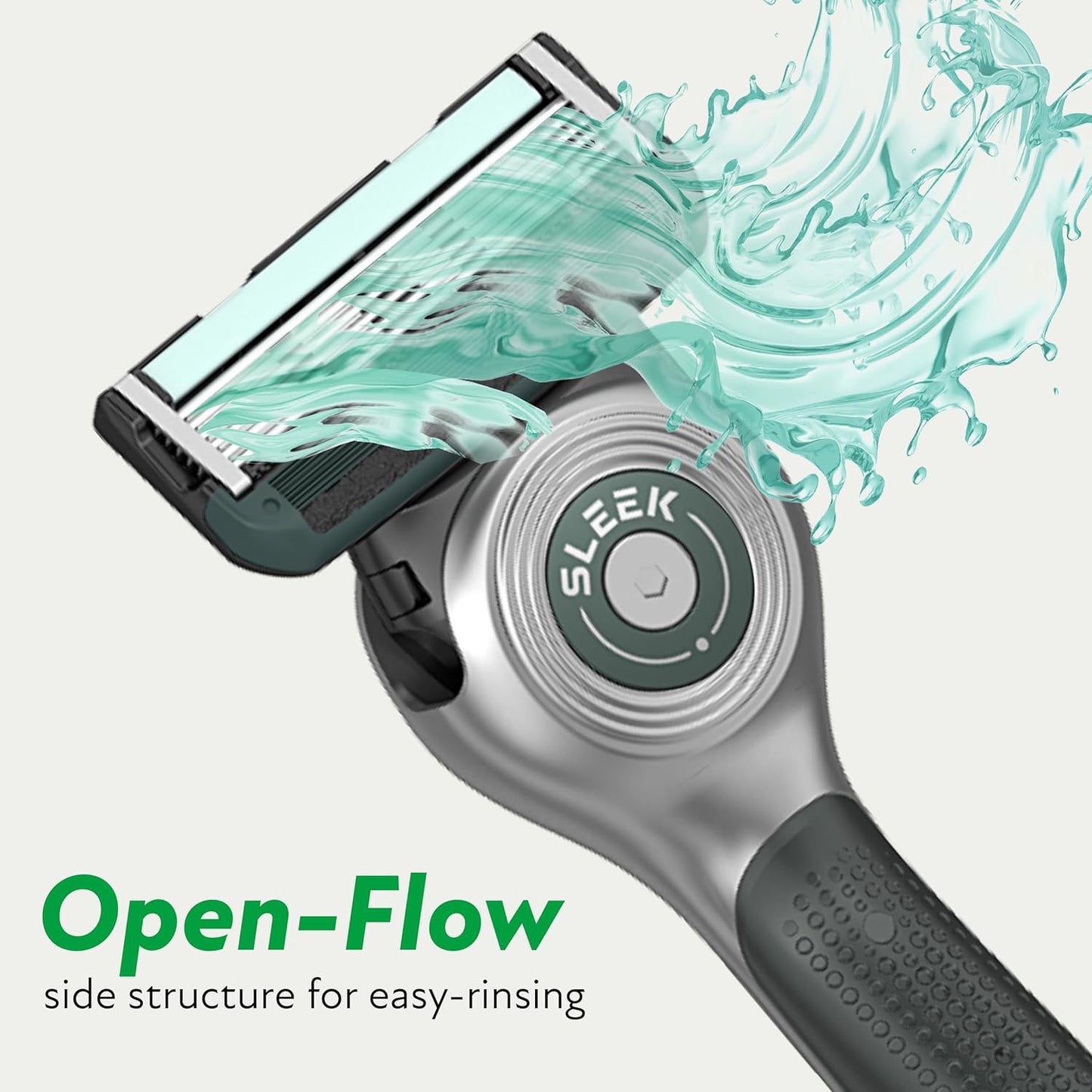 DORCO SLEEK Six Blade Razor System with Multi-Flex Technology, Precision Shaving Razor Handle, Includes 2 Cartridges