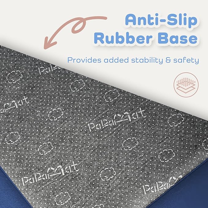 1.3" Thick Baby Floor Play Mat 39x59, Basic Padded Foam Mat for Tummy Time Crawling, Non Slip Cushioned for Babies Toddlers Infants Kids (Blue)