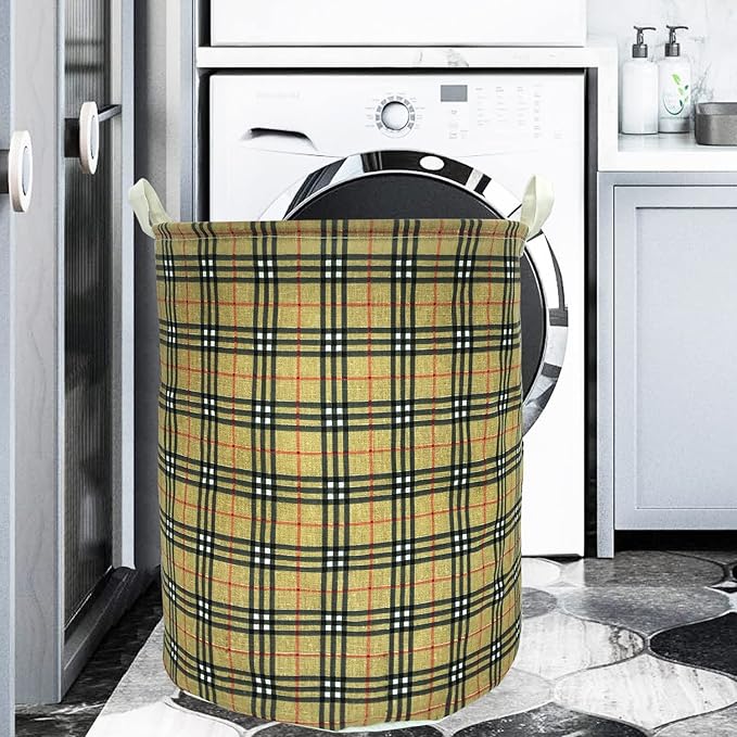 Merdes 19.7’’ Waterproof Foldable Laundry Hamper, Dirty Clothes Laundry Basket, Linen Bin Storage Organizer for Toy Collection (Lattice)