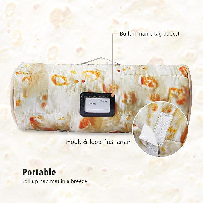 MORAIS Toddler Nap Mat with Pillow and Blanket, 52" x 20" Lightweight and Soft Nap Mat for Preschool, Daycare, Travel Sleeping Bags