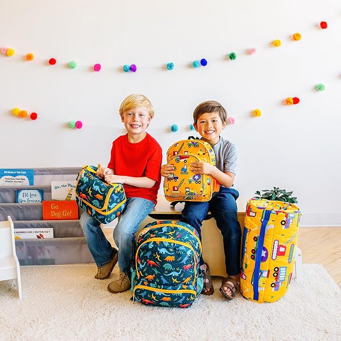 Wildkin Kids Original Nap Mat – Cozy Kids Sleep Mat with Pillow, Ideal for School & Travel - Under Construction