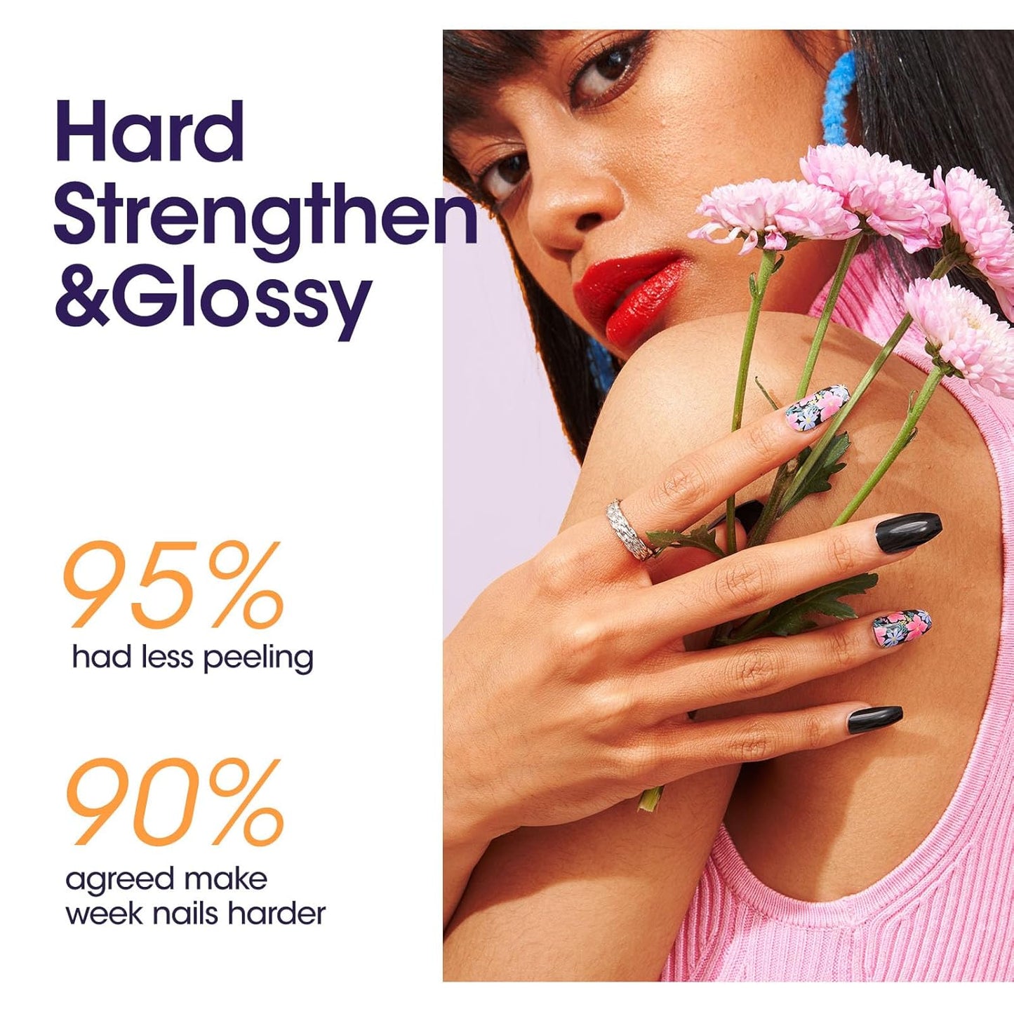 GELLEN Gel Top Coat Base Coat with Nail Strengthener, 3 Pcs 18 ml No Wipe Glossy Top Coat Set for Gel Nail Polish, Soak Off Base Coat Hardener Care for Thin Weak Nails Salon Manicure