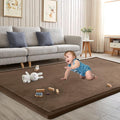 Baby Play Mat for Floor Tummy Time Mat Nursery Muscle Area Rug Playroom Rug Tatami 59"*59" Memory Foam 1.3" Thick Crawling For Babies,Toddlers, Infants, Kids,Floor,Coffee