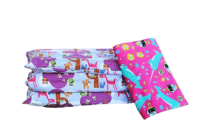 KinderMat + PBS Kids Friends Kit - 1.5" Thick Full Nap Mat and 2 Washable Covers - 47" x 22", Narwhal Expedition and Woodland Friends - Value Bundle Great for Daycare & Family Households