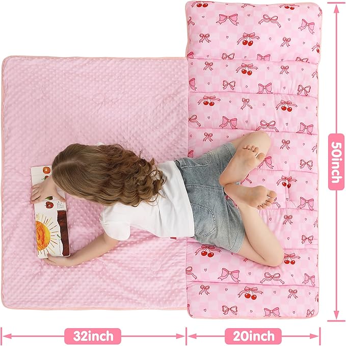 Viviland Toddler Kid Nap Mat for Preschool, Slumber Bag with Pillow and Blanket, Daycare Sleeping Bag Kindergarten Sleep Mat