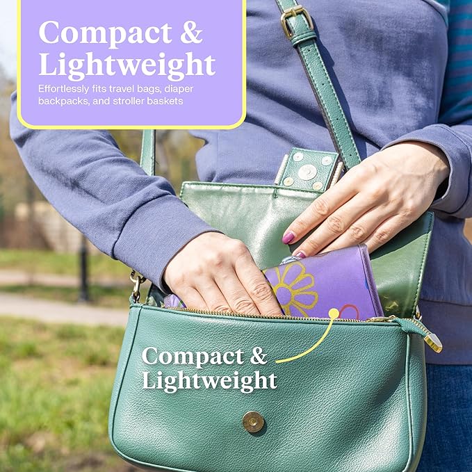 Freestyle Portable Diaper Changing Pad | Foldable, Waterproof Baby Changing Pad With Stylish Wet Wipes Pouch | Travel Changing Pad For Newborn, Quick Access Baby Changing Mat For Diaper Bag Essentials