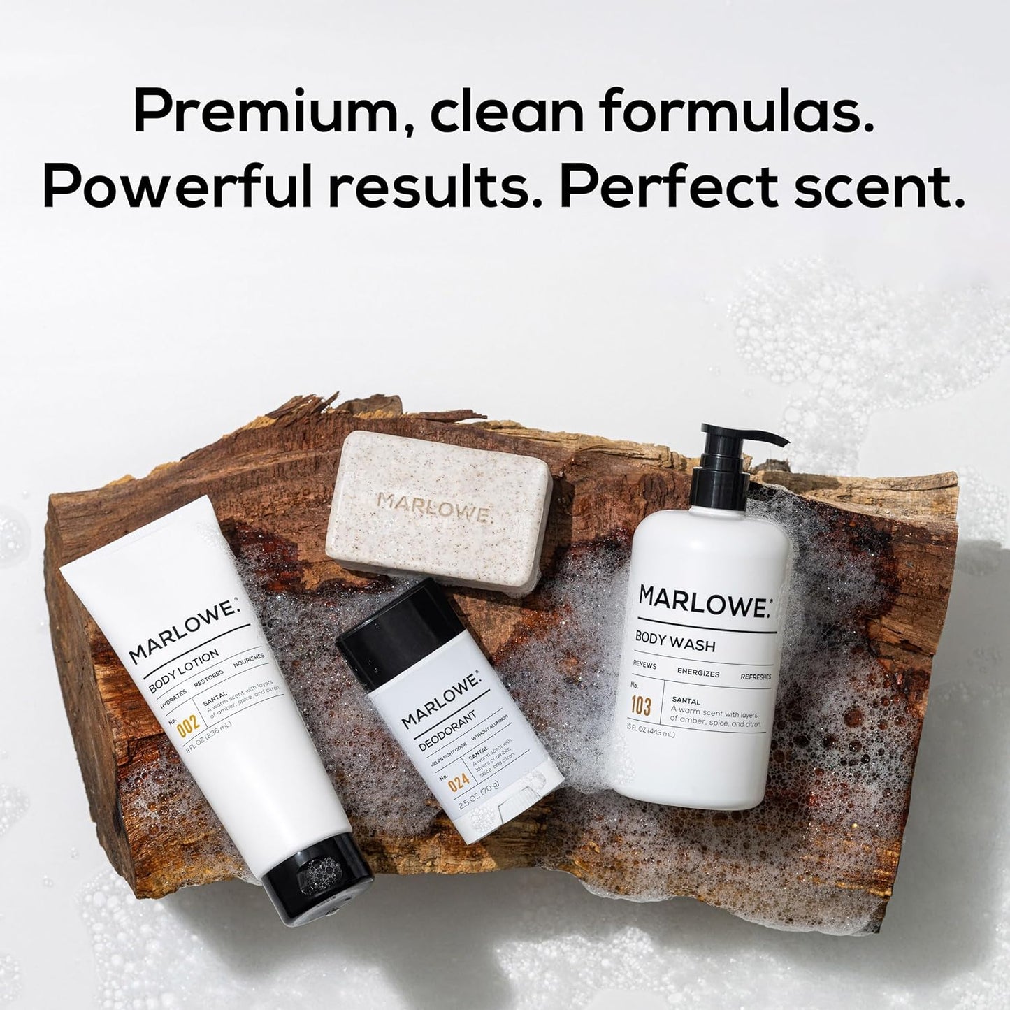 MARLOWE. No. 103 Body Wash 15 oz Pump, Santal, Energizing & Refreshing Shower Gel, Willow Bark & Green Tea Extracts, Cleanses, Moisturizes, Smooths & Nourishes, Warm Amber, Spice & Citron Scent