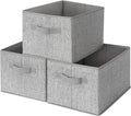 GRANNY SAYS Storage Baskets for Shelves, Fabric Storage Bins with Handles, Collapsible Storage Boxes, Closet Storage Bins, Organizers and Storage, Gray, Large, 3-Pack