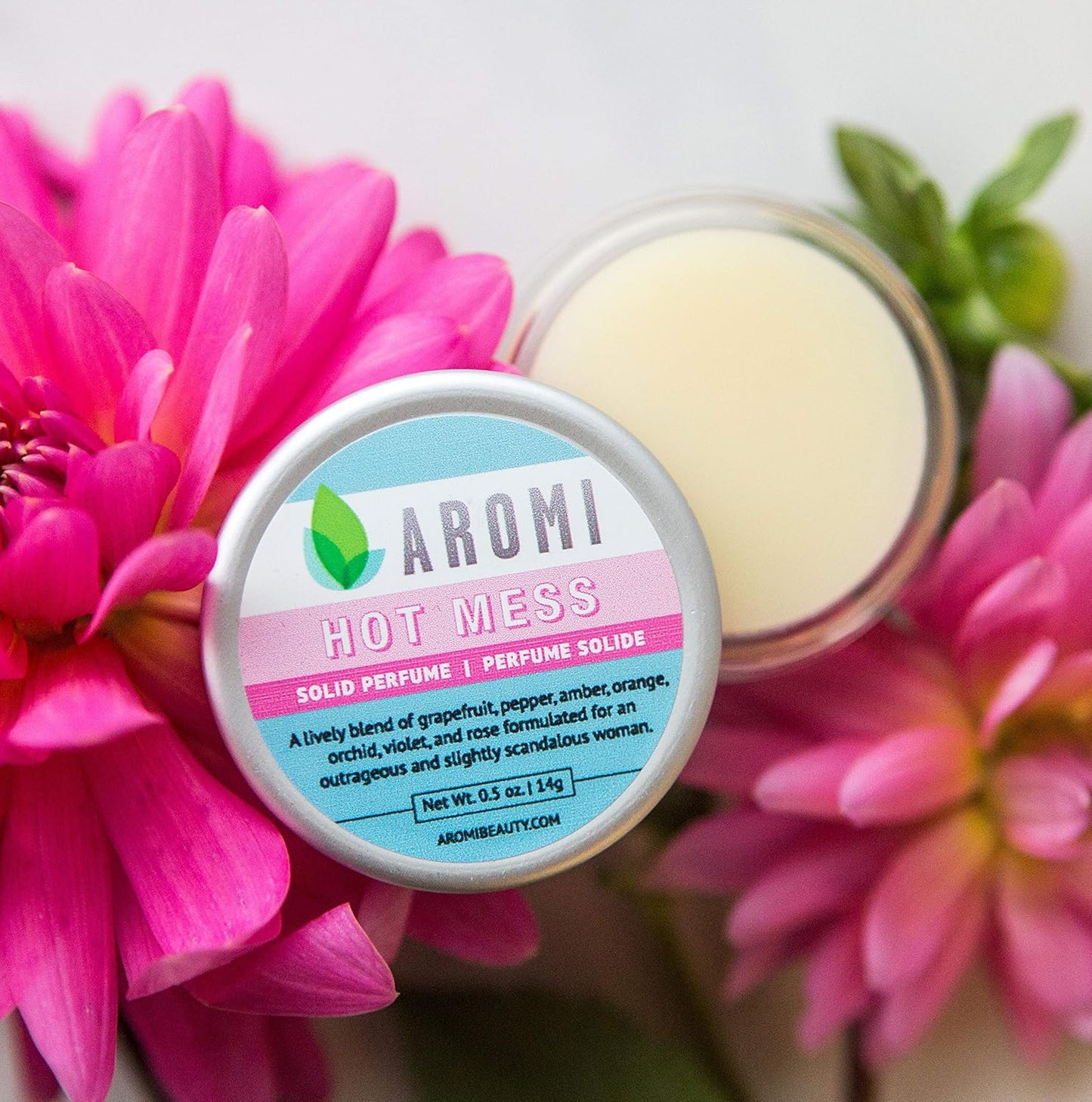 Aromi Hot Mess Solid Perfume | Fruity, Floral Fragrance, Vegan, Cruelty-free, Wax Scent, Travel, Funny Gift Idea, Grapefruit, Rose, Orchid Handmade (Hot Mess)