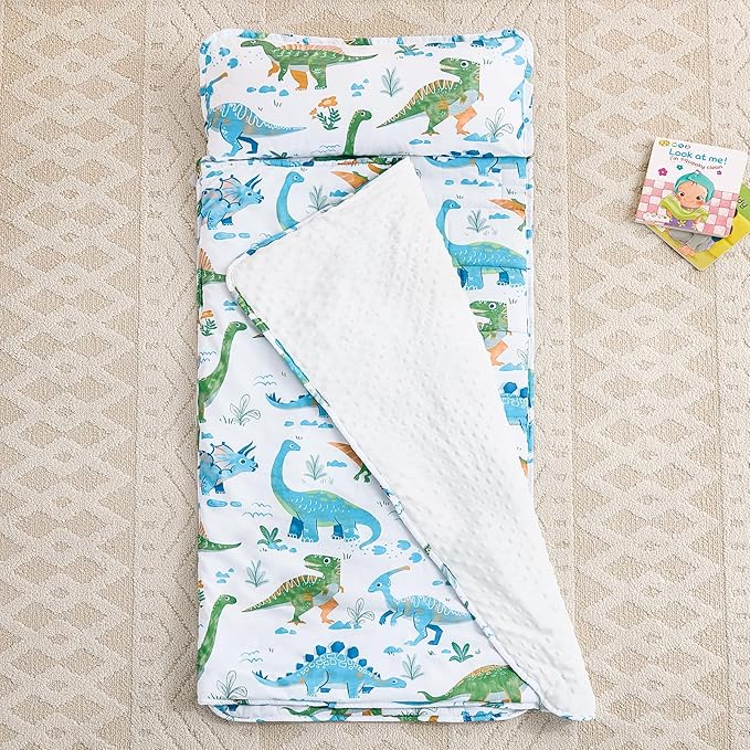 DJY Toddler Nap Mat,Kid Slumber Bag with Removable Pillow & Minky Blanket,Soft Sleeping Mat Perfect for Daycare,Preschool,Kindergarten,Travel